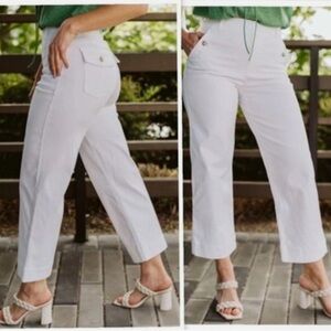 SPANX Stretch Twill  Cropped Wide Leg Pants Women’s Size Large